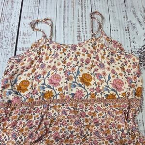 Arnhem Floral Maxi Dress Womens 14 Pink Boho Excellent Adjustable Straps & Waist